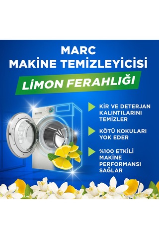 Marc Çamaşır Makinesi Temizleyici & Koruyucu Kireç Önleyici Limon Ferahlığı 2 x 500 ML