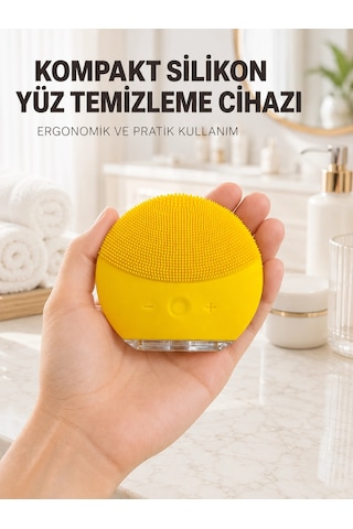 Silikon Yüz Temizleme Fırçası Titreşim Ayarlı Usb Şarjlı Cilt Bakım Cihazı