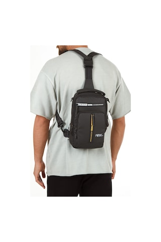 Newish Polo Erkek Kumaş Sırt El Ve Omuz Çantası New350 - Siyah - Sarı