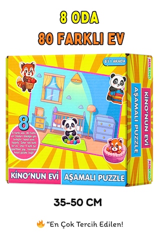 Kino Nun Evi - Aşamalı Puzzle 8 Oda 80 Farklı Ev 35-50 Cm