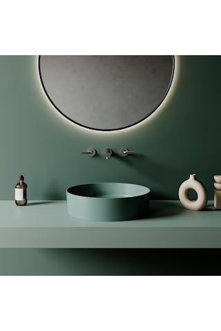 Creavit Loop Yuvarlak Masa Üstü Çanak Lavabo Ø45 Cm Nil Yeşili Lp145-00ny
