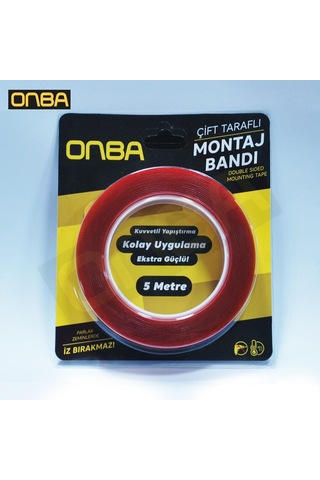 Onba 10mm  x 5mt Çift Taraflı Silikon Bant