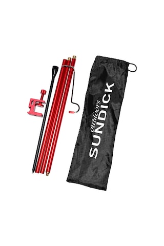 Sundick Çıkarılabilir Fener Standı Lamba Tripod Kamp Lambası Kırmızı Kızıl