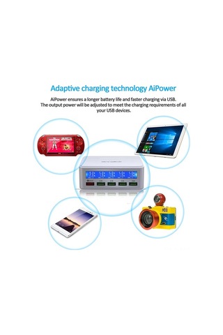 Novahub Yüksek Hızda Şarj 5 Li Usb İstasyonu, 50w Güç, Aile Boyu Şarj, Taşınabilir Tasarım