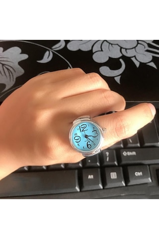 Beyaz İzle Yüzük Erkekler Kadınlar Için Parmak Yuvarlak Kuvars Takı Paslanmaz Çelik Yüzük Sevgilisi Çifti Saatler Beyaz