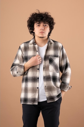 Bican Cepli Oversize Erkek Oduncu Gömlek