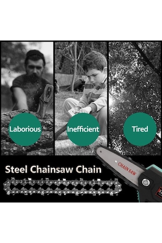 Pazly 4 Manganez Çelik Testere Zinciri Seti, 5 Adet Paket, E14228-57 Uyumlu