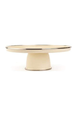 Mien Emaye Büyük Servis Standı - Krem - 31x11 Cm Krem