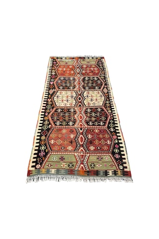 El Dokuma 155x300 Kök Boya %100 Yün Çift Kanat Malatya Kilimi