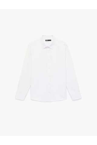 Koton Regular Fit Klasik Yaka Uzun Kollu Oxford Gömlek Beyaz 6sam60099hw Beyaz
