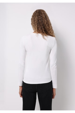 Colin's Colins Slim Fit Yuvarlak Yaka Düz Kadın Beyaz Uzun Kol Tişört Cl1072550 Q1.v1 Ofw Beyaz