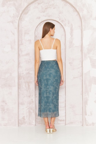 Kadın Haki Astarlı Tül Etek Dm2037 Haki