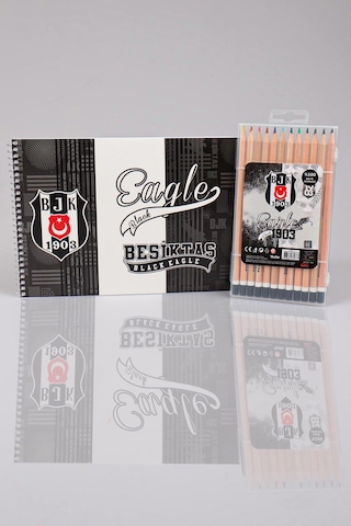 Lisanslı Beşiktaş 12'li Boya Kalemi Ve Boyama Defteri Seti
