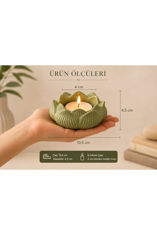 2 Adet Lotus Mumluk Pinterest Lotus Şık Tasarımlı Tealight Mumluk Ev Dekorasyon Ürünü - Vernikli Mumlar Hariç Mint Yeşili