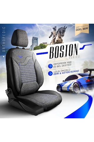 Panda Boston Serisi Keten Kumaş Oto Koltuk Kılıfı   - Tam Set