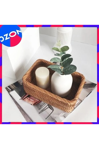 Qingmipy El Örgüsü Vintage Sepet - 20x14 Cm - Çay, Kuruyemiş Ve Takılar İçin Şık Depolama Kahverengi