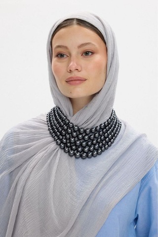 Fenza Scarf Freya Müslin Püsküllü Bürümcük Pamuklu Şal Taş