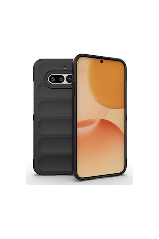 Nothing Phone 4a Kılıf Esnek Tpu Oyuklu Arka Yüzey Tasarımlı Etnik Silikon Kapak Siyah