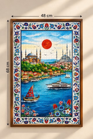 1000 Parça İstanbul Boğazı Puzzle 48 X 68 Cm Yüksek Baskı Kaliteli Eğlenceli Puzzle