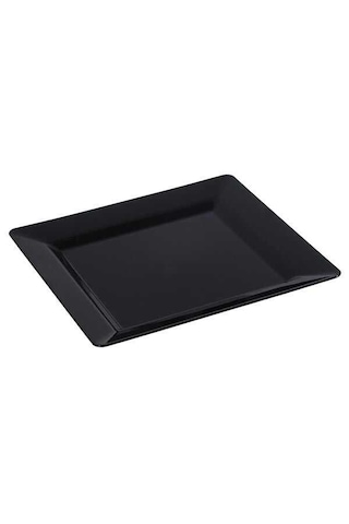Servis Tabağı 22cm Kare Siyah Mika 10'lu