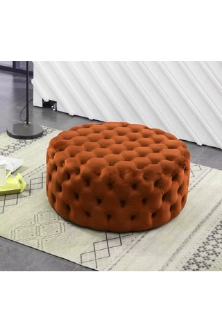 Deccostil Kapitoneli Yuvarlak Kapitoneli Puf/Orta Sehpa