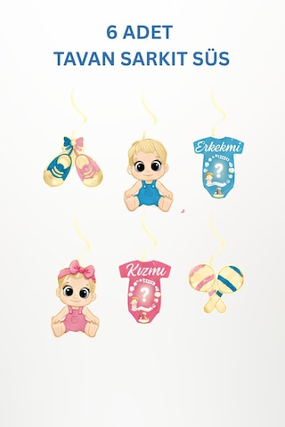 Cinsiyet Partisi Süsleri Seti Kız Mı Erkek Mi Baby Shower Gender Reveal Parti Dekorasyon Seti Pembe Mavi