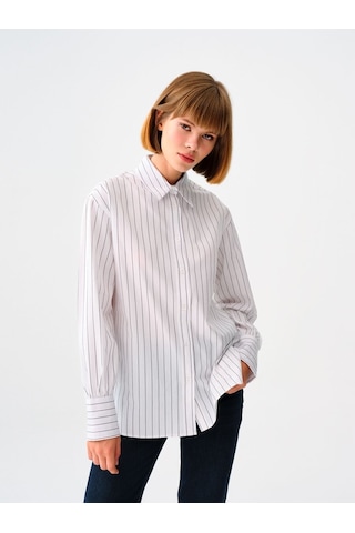 LOFT Loose Fit Kadın Gömlek U.kol Lf2037096 Q1.v1 Beyaz