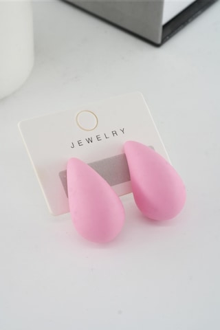 Kadın Vip Seri Su Damlası Model Küpe Pembe