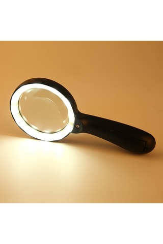 Aydınlatmalı Büyüteç, 12 Led Işıklı 10x Elde Taşınabilir Büyük Okuma Büyüteci