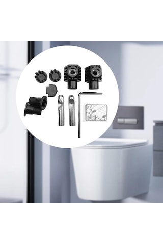 Trendooze Pratik Duvara Monte Tuvalet Sabitleme Kiti Siyah Siyah