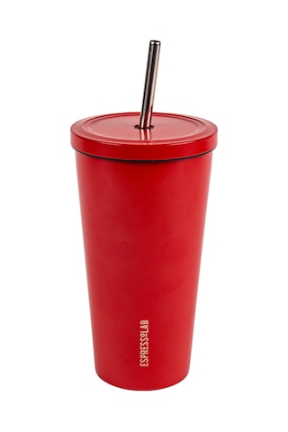 Paslanmaz Çelik Kırmızı Pipetli Mug Termos 500 ML No:80