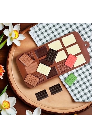 Trendooze 12 Gözlü 3d Silikon Çikolata Kalıbı Elektriksiz Isıtma Kahverengi Mutfak Aksesuarı Gaojunshop01