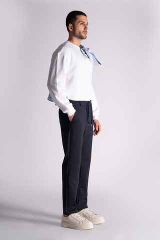 Slim Fit Jogger Bel Pantolon Lacivert Lacivert