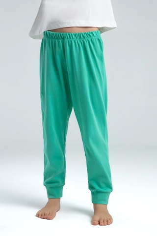 Toontoy Kids Toontoy Kız Çocuk Önü Baskılı Pijama Takım Yeşil