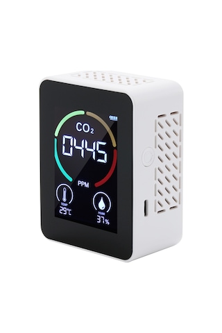 Yunboo Beyaz Mini Usb Li-pil Co2 Tespit Cihazı - Oda Sıcaklığı, Nem Ve Hava Kalitesi İndeksi Ölçer Pil Dahil