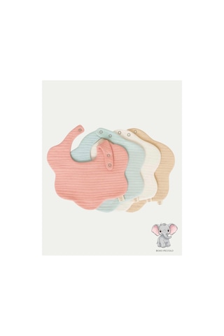 4'lü %100 Pamuklu Organik Soft Renk 8 Katlı Müslin Bebek Önlük / Salya Önlüğü / Nikel Free Çıt 4'lü %100 Pamuklu Organik Soft Renk 8 Katlı Müslin Bebek Önlük / Salya Önlüğü / Nikel Free Çıt
