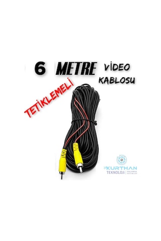 6 Metre Araç Kamerası Video Kablosu Tetiklemeli Rca Soket