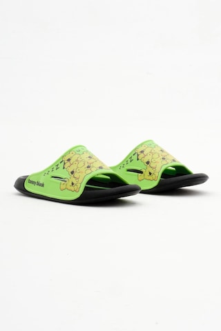 Tonny Black Poli Taban Ayıcık Desenli Çocuk Unisex Yeşil Terlik Tbacr895 Yeşil