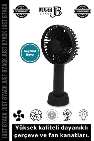 Minielfanı Usb Şarjlı 3 Kademeli Sessiz Taşınabilir Mini Fan Pervaneli Soğutucu Küçük Vantilatör