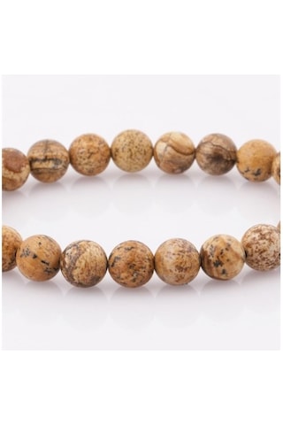 Tesbih Sakarya Jasper Taşı Doğaltaş Unisex Bileklik Kahverengi