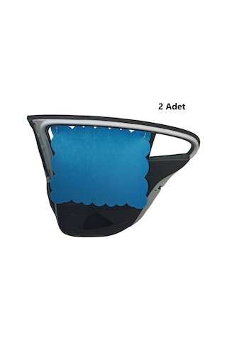 Oto Güneşlik Perdesi Yan Cam Araç Arka Koltuk Emzirme Örtüsü Mavi Keçe Vantuzlu Tutucaklı 2 Adet