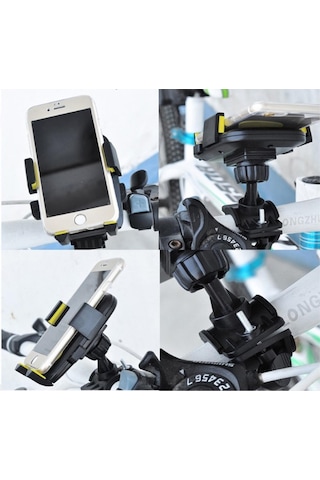 Bisiklet Motosiklet Gidon Tipi Telefon Ve Mini Tablet Tutucu Kilitli Stand