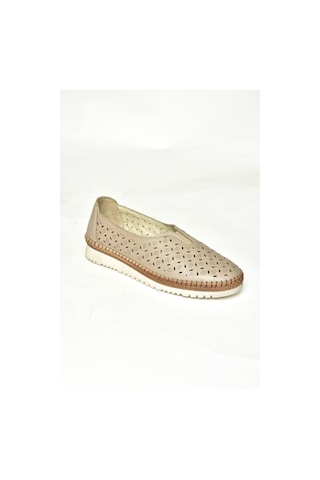 Fox Shoes U555300203 Vizon Hakiki Deri Comfort Ortopedik Taban Kadın Ayakkabı Vizon-hakiki Deri Vizon