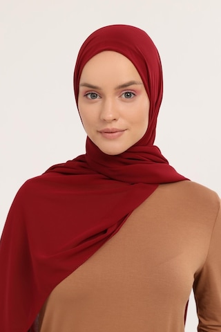 Altobeh Hazır Pratik Lüks Boru Boneli Şifon Şal Bordo