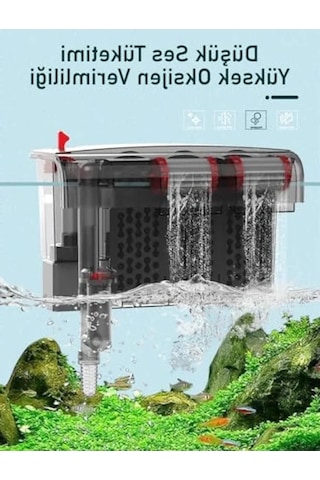 10w 800 L/h Akvaryum Şelale Filtre, 6 Lı Temizleyici
