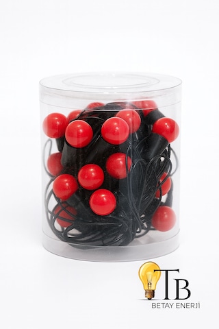 Led Dekor Işık 5m Mini Top Şerit Aydınlatma Yılbaşı, Parti, Ev & Mağaza Dekoru Kırmızı