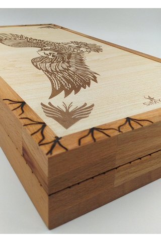 Simya Figür Kartal Tavla Akça Kaplama El Yapımı