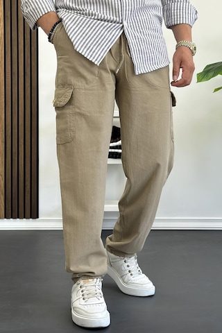 Edwoxmen Erkek Baggy Kalıp Kargo Cepli Pantolon Kahverengi Edw131-kahverengi Kahverengi