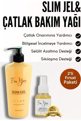 Slim Jel Slimgel Selülit Jeli Ve Çatlak Oluşumunu Azaltmaya Yardımcı Çatlak Bakım Yağı&çatlak Seti