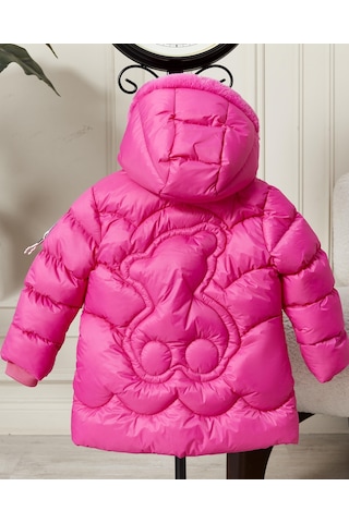 Benitto Kids Kız Bebek Kapüşonlu Fermuarlı Şişme Mont 51351 Pembe
